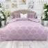 Lenjerie pat dublu, Finet Satinat Deluxe cu Smocuri Brodate, IDENTICA CU POZA, cu elastic, 4 anotimpuri, 6 piese, model royal, lila [8]