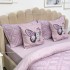Lenjerie pat dublu, Finet Satinat Deluxe cu Smocuri Brodate, IDENTICA CU POZA, cu elastic, 4 anotimpuri, 6 piese, romburi, lila [5]