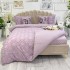 Lenjerie pat dublu, Finet Satinat Deluxe cu Smocuri Brodate, IDENTICA CU POZA, cu elastic, 4 anotimpuri, 6 piese, romburi, lila [9]