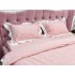 Lenjerie pat dublu,  FINET, cu Broderie si Volanase, 4 piese, cu Elastic, roz [5]