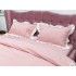Lenjerie pat dublu,  FINET, cu Broderie si Volanase, 4 piese, cu Elastic, roz [6]