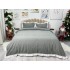 Lenjerie pat dublu,  FINET, cu Broderie si Volanase, 4 piese, cu Elastic, gri inchis [2]