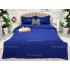 Lenjerie HoReCa, pat dublu, Damasc Finetat Deluxe cu Elastic, 4 piese, Albastru [2]