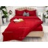 Lenjerie HoReCa, pat dublu, Damasc Finetat Deluxe cu Elastic, 4 piese, Rosu [8]