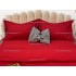 Lenjerie HoReCa, pat dublu, Damasc Finetat Deluxe cu Elastic, 4 piese, Rosu [5]