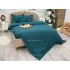 Lenjerie HoReCa, pat dublu, Damasc Finetat Deluxe cu Elastic, 4 piese, Turquoise [9]