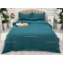 Lenjerie HoReCa, pat dublu, Damasc Finetat Deluxe cu Elastic, 4 piese, Turquoise [2]