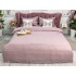 Lenjerie HoReCa, pat dublu, Damasc Satinat Deluxe cu Elastic, 6 piese, IDENTICA CU POZA, Roz pudra [2]