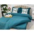 Lenjerie HoReCa, pat dublu, Damasc Satinat Deluxe cu Elastic, 6 piese, IDENTICA CU POZA, Turquoise [8]