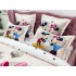 Lenjerie pat dublu,  FINET, 6 piese, IDENTICA CU POZA, Crem-Multicolor, Minnie&Mickey, inimioare [6]