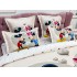 Lenjerie pat dublu,  FINET, 6 piese, IDENTICA CU POZA, Crem-Multicolor, Minnie&Mickey, inimioare [5]