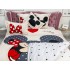Lenjerie pat dublu,  FINET, 6 piese, IDENTICA CU POZA, Crem-Multicolor, Minnie&Mickey, inimioare, buline [7]