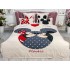 Lenjerie pat dublu,  FINET, 6 piese, IDENTICA CU POZA, Crem-Multicolor, Minnie&Mickey, inimioare, buline [2]