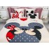 Lenjerie pat dublu,  FINET, 6 piese, IDENTICA CU POZA, Crem-Multicolor, Minnie&Mickey, inimioare, buline [3]