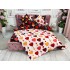 Lenjerie pat dublu, BUMBAC FINET, 6 piese, CU ELASTIC, Alb-Rosu, inimioare [9]