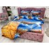 Lenjerie pat dublu, Ralex Pucioasa, Bumbac Satinat, 4 piese, 3D Digital Print, Galben-Albastru, peisaj [7]