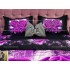 Lenjerie pat dublu, Ralex Pucioasa, Bumbac Satinat, 4 piese, 3D Digital Print, Negru-Mov, trandafiri [4]