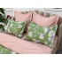 Lenjerie pat dublu, Ralex Pucioasa,  Finet, 6 piese, Verde-Roz, flori [6]