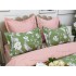 Lenjerie pat dublu, Ralex Pucioasa,  Finet, 6 piese, Verde-Roz, flori [5]