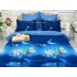Lenjerie pat dublu, Ralex Pucioasa,  Finet, 6 piese, Albastru, fluturi [3]