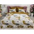 Lenjerie pat dublu, Ralex Pucioasa,  Finet, 6 piese, Bej-Maro, flori [2]