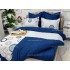 Lenjerie pat dublu, Ralex Pucioasa, Bumbac Finet, 6 piese, Alb-Bleumarin, cercuri [7]