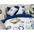 Lenjerie pat dublu, Ralex Pucioasa, Bumbac Finet, 6 piese, Alb-Bleumarin, cercuri [9]