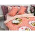 Lenjerie pat dublu, Ralex Pucioasa,  Finet, 6 piese, Roz, bufnite, inimioare [8]