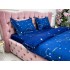 Lenjerie pat dublu cu doua feţe, bumbac satinat, 4 piese,  Bleumarin, stelute [6]