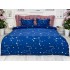 Lenjerie pat dublu cu doua feţe, bumbac satinat, 4 piese,  Bleumarin, stelute [2]
