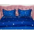 Lenjerie pat dublu cu doua feţe, bumbac satinat, 4 piese,  Bleumarin, stelute [5]