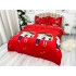 Lenjerie pat dublu cu doua feţe, bumbac satinat, 4 piese,  Rosu, indragostiti [7]