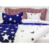 Lenjerie pat dublu cu doua feţe, bumbac satinat, 4 piese,  Bleumarin, stelute [7]