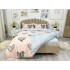 Lenjerie pat dublu, bumbac satinat,  cu elastic, Roz, inimioare [7]