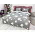 Lenjerie pat dublu cu doua feţe, bumbac satinat, 4 piese,  Gri, flori [7]