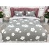 Lenjerie pat dublu cu doua feţe, bumbac satinat, 4 piese,  Gri, flori [2]