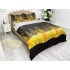 Lenjerie pat dublu cu doua feţe, bumbac satinat, 4 piese,  Negru, braduti [8]