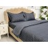 Lenjerie pat dublu cu doua feţe, bumbac satinat, 4 piese,  Gri inchis, carouri [5]