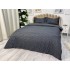 Lenjerie pat dublu cu doua feţe, bumbac satinat, 4 piese,  Gri inchis, carouri [8]