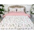 Lenjerie pat dublu cu doua feţe, bumbac satinat, 4 piese,  Roz, flori [3]