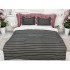 Lenjerie pat dublu cu doua feţe, bumbac satinat, 4 piese,  Gri, dungi [2]