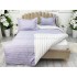 Lenjerie pat dublu cu doua feţe, bumbac satinat, 4 piese,  Lila, dungi [7]