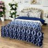 Lenjerie pat dublu,  FINET, cu elastic, 6 piese, Albastru, forme geometrice [2]