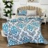 Lenjerie pat dublu, bumbac satinat,  cu elastic, Turquoise, oriental [4]