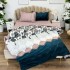 Lenjerie pat dublu, bumbac satinat,  cu elastic, Turquoise, abstract [2]