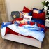 Lenjerie pat dublu,  FINET, Digital Print, Craciun, Albastru, om de zapada [8]