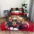 Lenjerie pat dublu,  FINET, Digital Print, Craciun, Roșu, Negru, pisicuta [2]