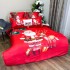 Lenjerie pat dublu,  FINET, Digital Print, Craciun, Roșu, Moș Craciun, ren [2]