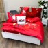 Lenjerie pat dublu,  FINET, Digital Print, Craciun, Roșu, Moș Craciun, ren [3]