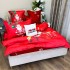 Lenjerie pat dublu,  FINET, Digital Print, Craciun, Roșu, Moș Craciun, ren [6]